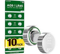 AG9 LR936 394 Watch Battery 10 Pack 1.5V Button Cell - LR45, SR936W, SR936 Compatible - Long Lasting Alkaline Coin Batteries for Watches, Toys, Calculators & Electronics