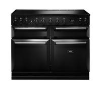 AGA Masterchef Deluxe MDX110EIBLK 110cm Wide Black Induction Freestanding Range Cooker - Chrome Trim