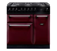AGA Masterchef Deluxe MDX90DFCBY 90cm Wide Cranberry Dual Fuel Freestanding Range Cooker - Chrome Trim