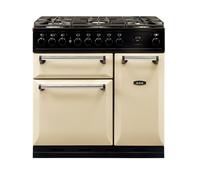 AGA Masterchef Deluxe MDX90DFCRM 90cm Wide Cream Dual Fuel Freestanding Range Cooker - Chrome Trim