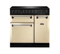 AGA Masterchef Deluxe MDX90EICRM 90cm Wide Cream Induction Freestanding Range Cooker - Chrome Trim