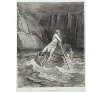 AgaaTi Oil on Canvas Vintage Poster Charon the Ferryman of Hell By Gustave Dore for Home Decor 60x90cm