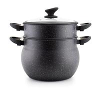 Agadir 3-in-1 Couscoussiere / Saucepan 8L with Glass Lid - Induction Suitable Steamer for Vegetables & Potatoes