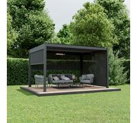 Agadon Aluminium Pergola Set 300X400 Cm Anthracite With 3 Screens + Heater