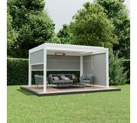 Agadon Aluminium Pergola Set 300X400 Cm White With 3 Screens + Heater