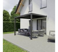 Agadon Aluminium Pergola Shading System 300 X 300 Cm Dark Grey - Wall Mounted
