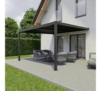 Agadon Aluminium Pergola Shading System 400 X 400 Cm Anthracite Wall Mounted