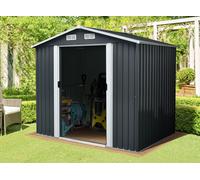 Agadon Apex Roof Metal Shed in Dark Grey | Size: 8x10ft Agadon Dark Grey 8x10ft
