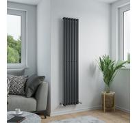 Agadon Solo Designer Oval Tube Radiator 1800 x 360 mm Textured Anthracite - 2505 BTU - 5 Year Guarantee