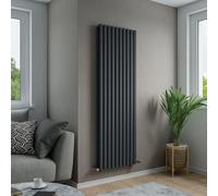 Agadon Solo Duplex Designer Oval Tube Radiator in Dark Grey | Size: 1800mm x 360mm Agadon Dark Grey 1800mm x 360mm