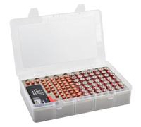 Againmore Battery Storage Organizer Box with Battery Tester, Garage Caddy Case Holder Container Holds 120+ Batteries AA AAA Lithium 3V CR123 LR44 CR2016 CR1632 CR2032 CR2025 (Batteries Not Include)