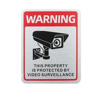 Against Fade Security Warning Sign Thin Aluminum Substance Suitable for 24 Hour Observation Locations Aluminum Security Warning Sign