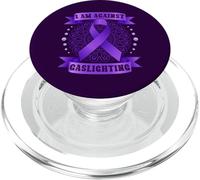 Against gaslighting, Mandala, purple ribbon PopSockets PopGrip for MagSafe