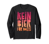 Against Right Saying "Kein Bier Für Nazis" Colour Splatter Long Sleeve T-Shirt