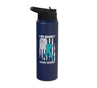 Against Sexual Assault, American Flag Stainless Steel Insulated Water Bottle