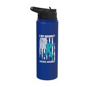 Against Sexual Assault, American Flag Stainless Steel Insulated Water Bottle