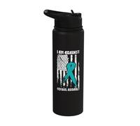 Against Sexual Assault, American Flag Stainless Steel Insulated Water Bottle