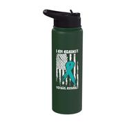 Against Sexual Assault, American Flag Stainless Steel Insulated Water Bottle