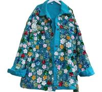 AGALUS Diamond Inlaid Flower Denim Jacket For Women's Spring And Autumn Explosive Street Short Top,Color1,3XL