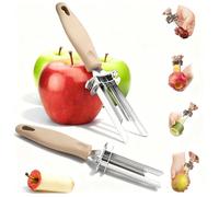 Agamino 2PCS Apple Corer, Adjustable Fruit & Vegetable Corer and Pitter, Multi-Size (0.23in-1.33in) Corer & Seed Remover for Pears, Cherry, Jujube, Jalapeno, Peppers, Stainless Steel Pitter Remover