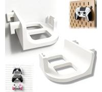 Agamino 2Pcs Controller Wall Mount for IKEA Skadis Pegboard, Universal Game Controller Holder Compatible with PS5/ Xbox/Switch/Headphone, Controllers/Earphone/Game Accessories Stand for Peg Board