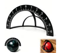 Agamino Bowling Ball Quarter Scale Layout Tool with 180° Protractor & 1/16" Incremental Scale - Professional Precision Measuring Ruler for Dual-Angle Drillings, PAP Positioning & Accurate Grip Mapping