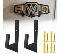 Agamino Wrestling Championship Belt Holder Wall Mount for WWE & AEW Belts, Heavy Duty Horizontal Display Organizer with Bottom Support for All Wrestling Title Belts, Perfect for Fans and Collector