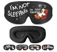 Aganmi Funny 3D Zero Pressure Sleep Eye Mask for Men Women Side Sleeper, Adjustable Blackout Soft Breathable Eye Masks for Travel Nap Night Sleep, Humorous Gift Stocking Stuffers (Just Thinking)