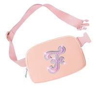 Aganmi Leather Letter Belt Bag Cute Crossbody Bags Travel Fanny Waist Pack Trendy Stuff Christmas Birthday Gifts for Girls, Pink, 8.1x2x5.5inches/20.5x5x14cm, F