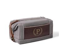 Aganmi Personalized Gift for Men,Canvas Leather Splicing Travel Toiletry Organizer with Laser Engraved Monograms,Custom Father's Day Anniversary Christmas Birthday Gifts for Men Husband Dad Him P