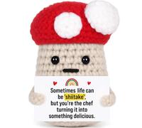 Agantree art Birthday Gifts for Women Men,Farewell Get Well Retirement Graduation Appreciation for Her Him Teen Coworkers Friend, Handmade Positive Crochet Mushroom Decor