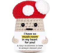 Agantree art Handmade Crochet Mushroom Present, Funny Gift for Him Her Boyfriend Girlfriend, Anniversary Wedding Graduation Birthday Gifts for Women Men, Romantic Gift for Couple Wife Husband