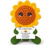 Agantree art Thank You Appreciation Gifts for Mom Dad Sister Wife Husband Friends, Funny Emotional Graduation Birthday Gifts for Women Men Her Him, Handmade Positive Crochet Cute Sunflower Decor