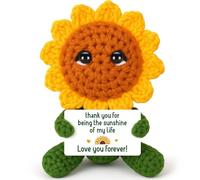 Agantree art Thank You Appreciation Gifts for Mom Dad Sister Wife Husband Friends, Funny Emotional Graduation Birthday Gifts for Her Him Women Men, Handmade Positive Crochet Cute Sunflower Present