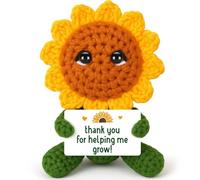 Agantree art Thank You Appreciation Gifts for Women Man- Handmade Positive Sunflower Crochet for Teacher Coworkers Boss Thank You for Helping Me Grow,Farewell Birthday Gift for Him Her
