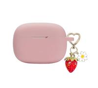AGAOSH for JBL Vibe Beam/JBL Vibe 200TWS Case Cover,Cute Strawberry Charm Keychain,Soft Silicone Protective Case Daisy for JBL Vibe 200TWS & JBL Vibe Beam Headphones Charging Case Earbuds Pink
