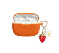 AGAOSH for JBL Vibe Beam/JBL Vibe Beam 2 Case Cover,Cute Strawberry Charm Keychain,Soft Silicone Shockproof Protective Case Daisy for JBL Vibe 200TWS Headphones Charging Case Earbuds Orange