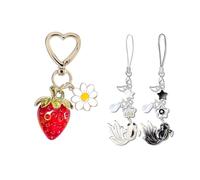 AGAOSH for Strawberry Keychain Bag Charms Purse: Key Chains Women Cute - Car keyrings leather handbags - Fashion enthusiasts