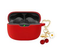 AGAOSH Protective Case for JBL Vibe Beam/JBL Vibe 200TWS, Cute Cherry Charm Keychain,Soft Silicone Daisy for JBL Vibe 200TWS & JBL Vibe Beam True Headphones Charging Case Red