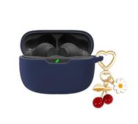 AGAOSH Protective Case for JBL Vibe Beam/JBL Vibe 200TWS with Cute Cherry Charm Keychain,Soft Silicone Daisy Accessories for JBL Vibe 200TWS & JBL Vibe Beam True Headphones Charging Case Blue