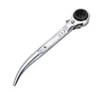 AGAOXING 1pc 2 Way Ratchet Spanner 45#Steel Scaffold Spanner Wrench 19-21mm for Quick Fasten Remove Screws Nuts Construction Hand Tool