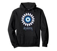 Agape means Love in Greek, Flower Greek Evil Eyes Souvenir Pullover Hoodie
