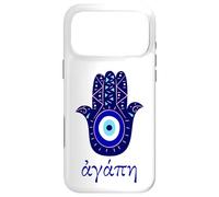 Agape means Love in Greek Souvenir Hand with Greek Evil Eyes Case for iPhone 17 Pro Max