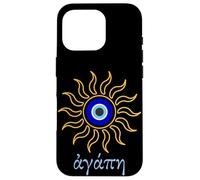 Agape means Love in Greek with Sun and Greek Evil Eyes Case for iPhone 16 Pro