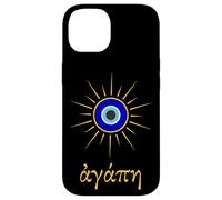 Agape means Love in Greek with traditional Greek Evil Eye Case for iPhone 14