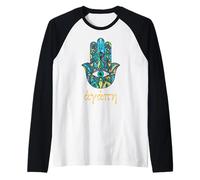 Agape Means Love in Greek with Traditional Gr vil Eye Raglan Baseball Tee