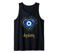 Agape Means Love in Greek with Traditional Gr vil Eye Tank Top