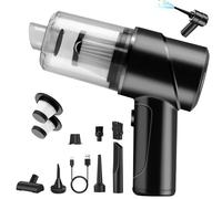 AGARELE Cordless Handheld Vacuum Cleaner,12000Pa Car Vacuum Cleaner 4 in 1 Vacuum Cleaner&Air Blower&Pump Powerful Multifunctional Vacuum with Extension Nozzles for Car, Office, Home Black