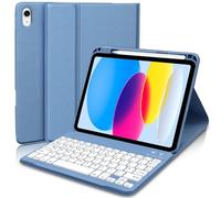 AGARELE Keyboard Case for iPad A16 11th Gen Generation 2025 11 inch/10th Generation 2022 10.9 inch, Wireless Bluetooth Detachable Keyboard for ipad with Pencil Holder, UK Layout, Blue