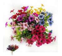 AGARES 10 Bouquets Artificial Flowers, 10 Colors Fake Plants Outdoor Like Real Fake Flowers for Decorations, for Veranda Window Office Shrubs Decorate(Multicolor)